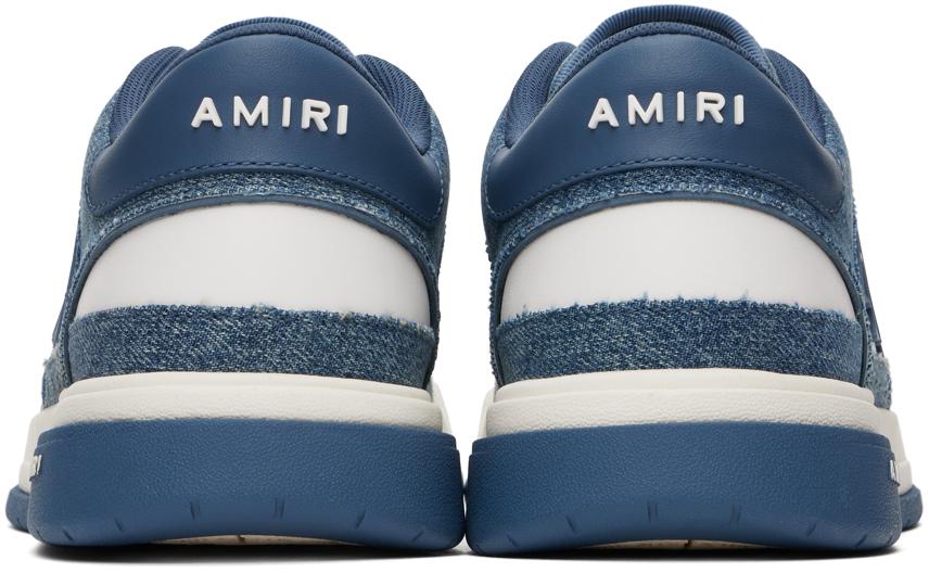 【大人気】AMIRI ヴィンテージデニム ローカットスニーカー AMIRIのホワイト＆ブルー ヴィンテージデニム クラシック