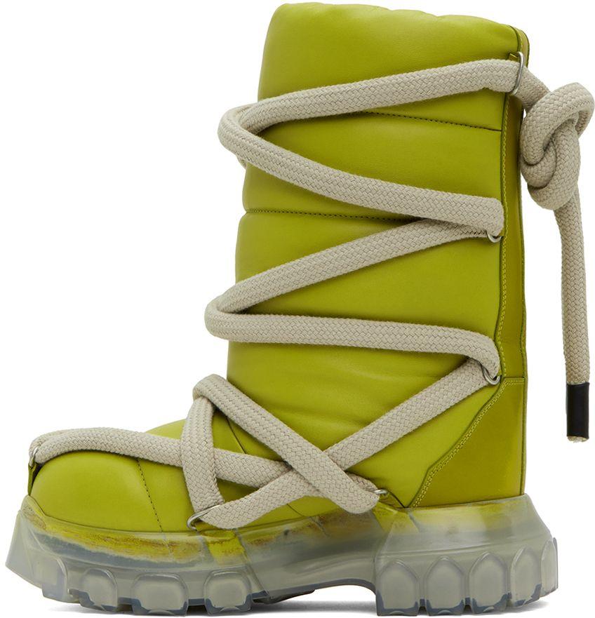 Rick Owens Green Lunar Tractor Boots | Lyst