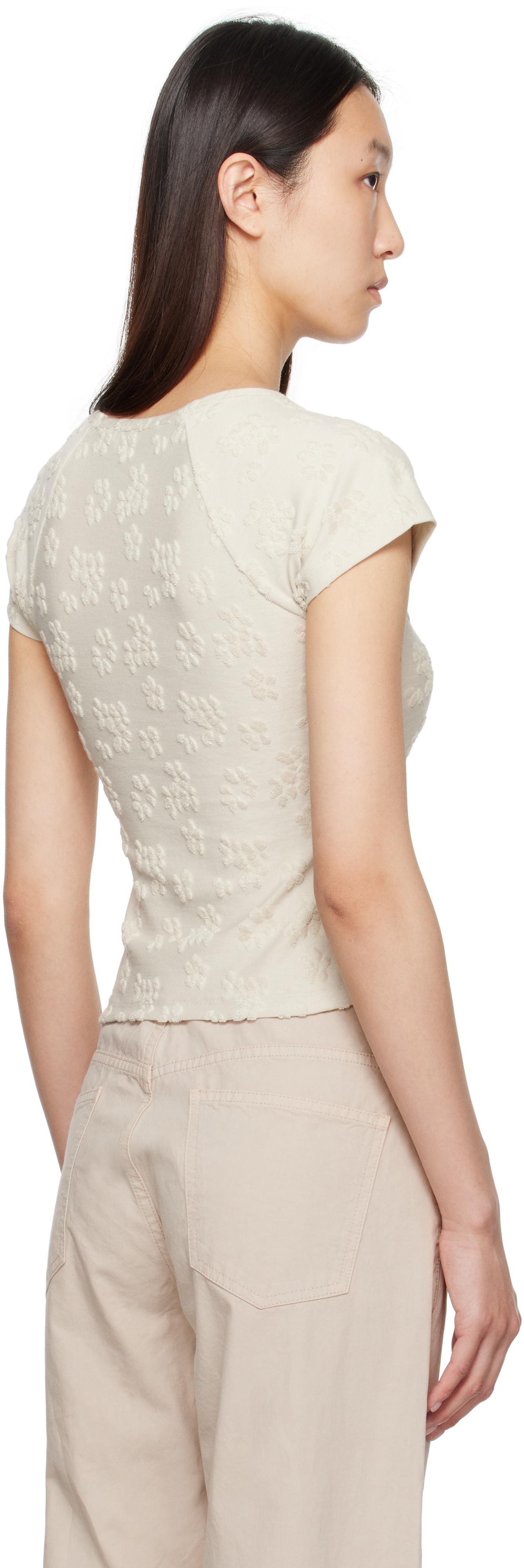 【関税込み】Paloma Wool ブルー＆ホワイト Loana Tシャツ LOANA-Short-sleeve top with a layered effect and embroidered