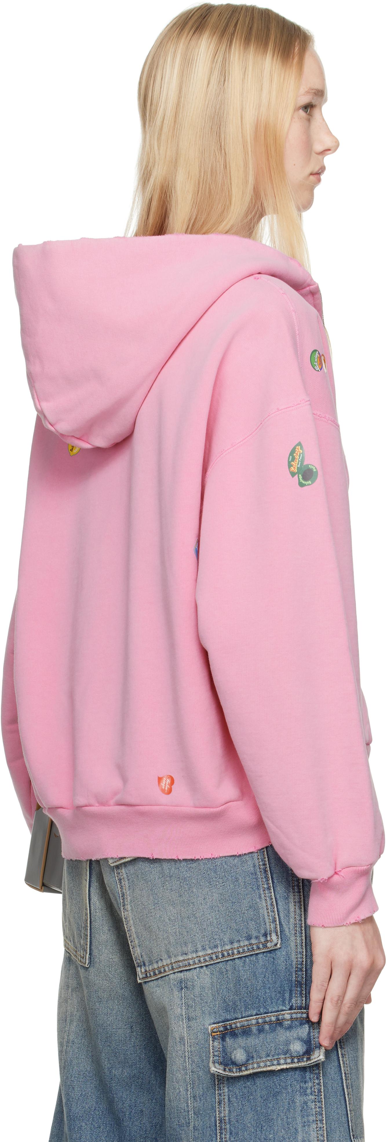 Balenciaga Fruity Zip-Up Hoodie Regular Fit in Pink | Lyst