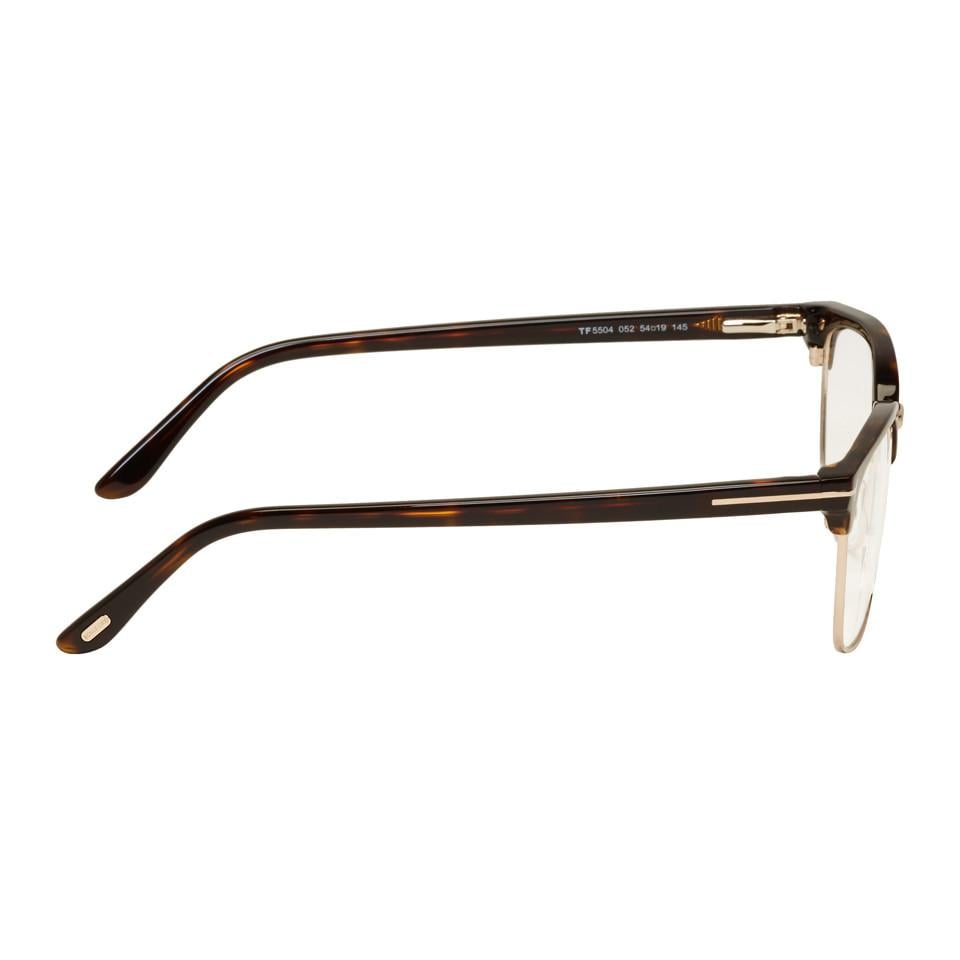 Tom Ford Tortoiseshell Half-rim Glasses for Men | Lyst