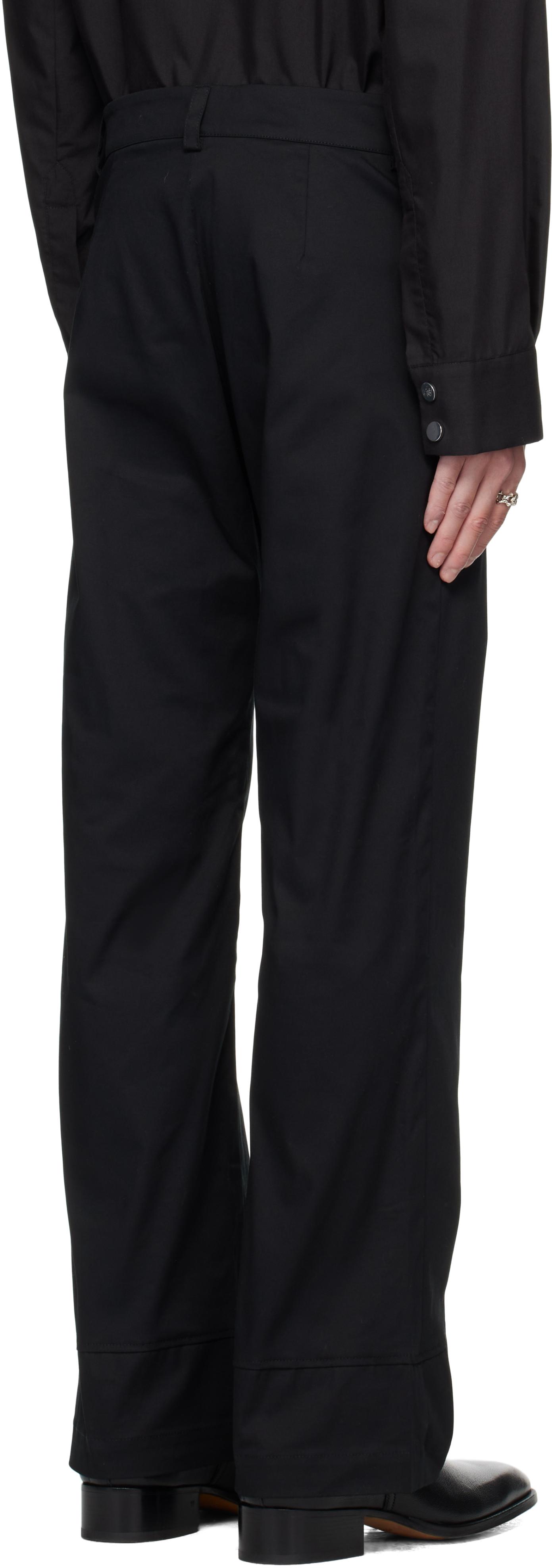 AV VATTEV Boot Cut Cuff Trousers in Black for Men | Lyst