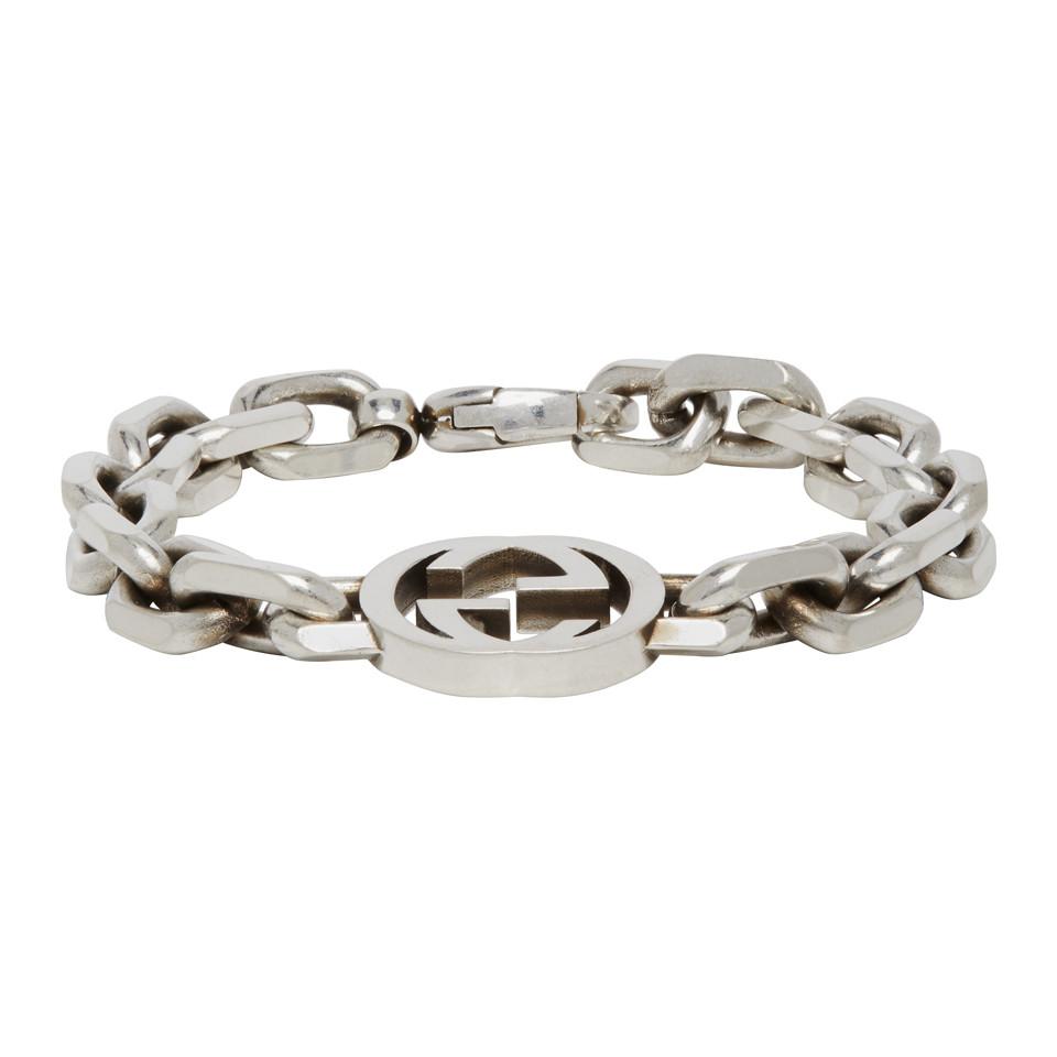 Gucci Interlocking G Bracelet in Silver (Metallic) for Men - Save 9% - Lyst