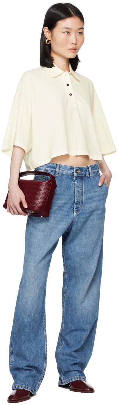 Bottega Veneta レディース ブルー オフホワイト クロップド  