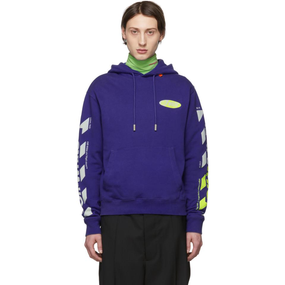 Off-White c/o Virgil Abloh Blue And Yellow Diag Logo Hoodie for Men | Lyst
