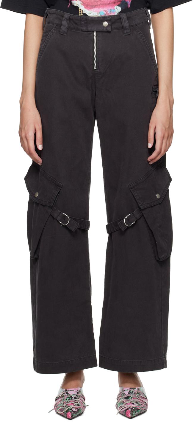Acne Studios レディース ブラック グレー カーゴポケット Acne Studios レディース ブラック グレー カーゴポケット