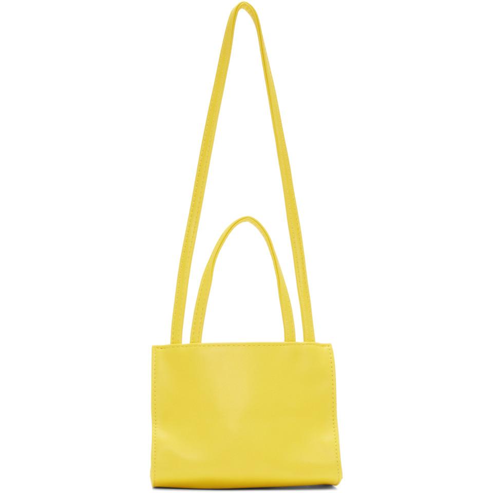 TELFAR Vegan Leather Small Shopping Bag Yellow 1254309