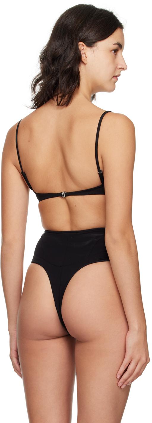 Mugler レディース ブラック コルセット ビキニトップ ビーチ