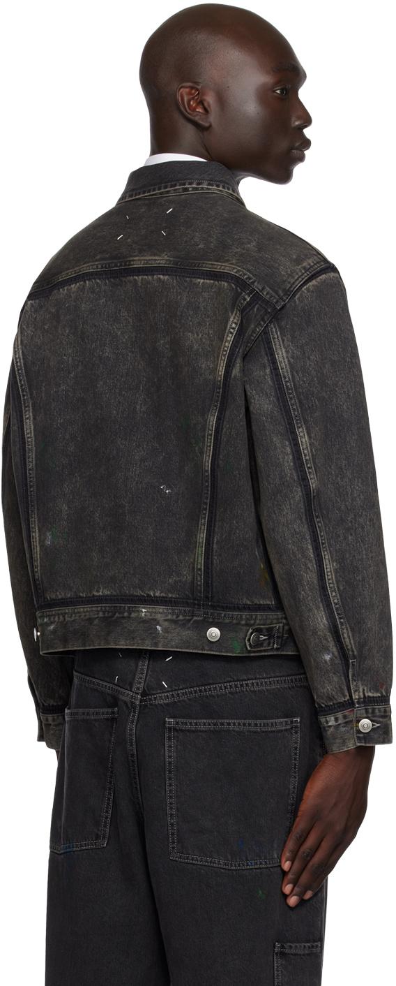 Maison Margiela Black Paint Denim Jacket for Men | Lyst Maison Margiela Black Paint Denim Jacket for Men | Lyst