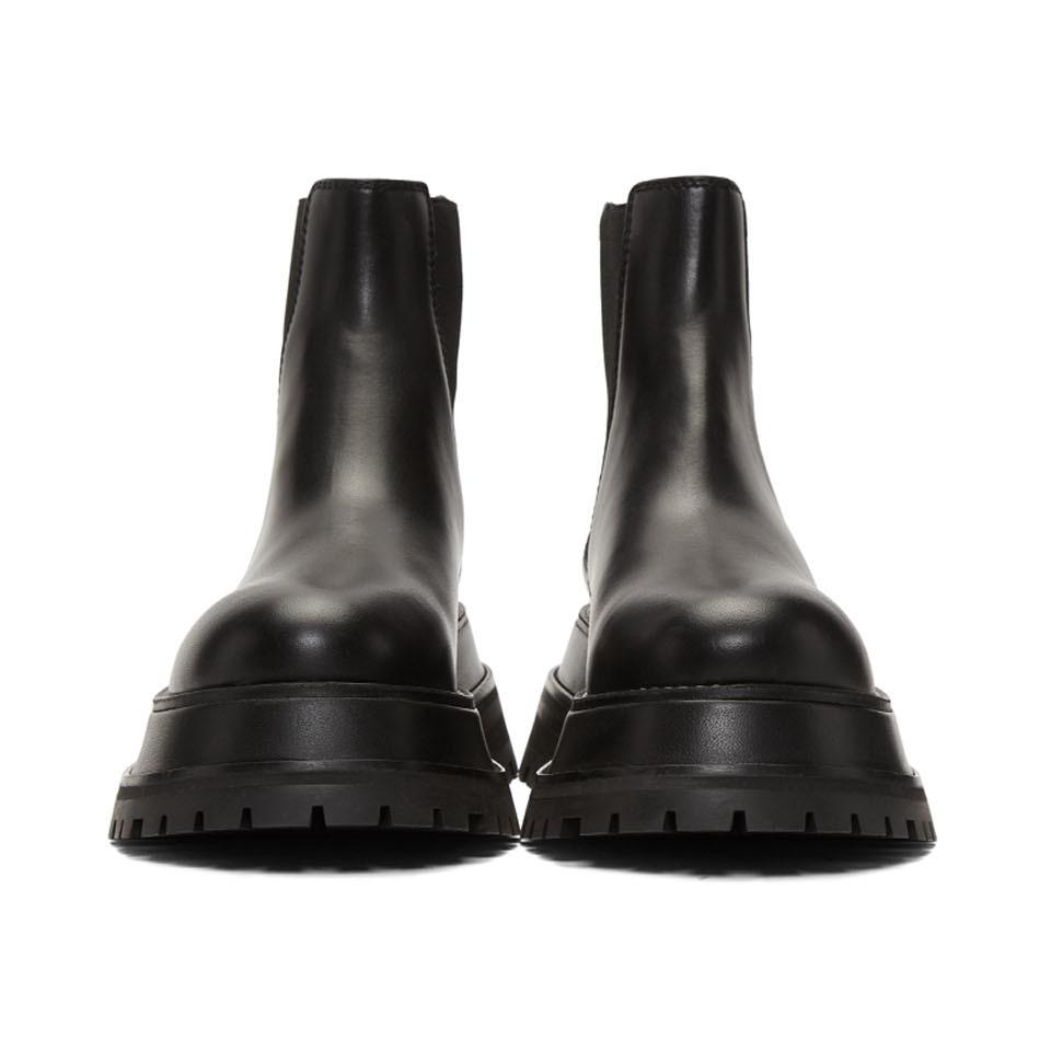 Burberry Leather Black Braemar Boots - Lyst