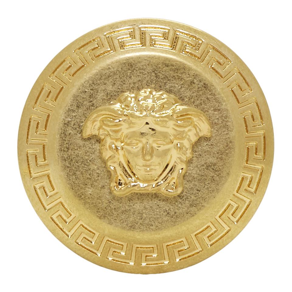 Versace Gold Big Coin Ring in Metallic | Lyst