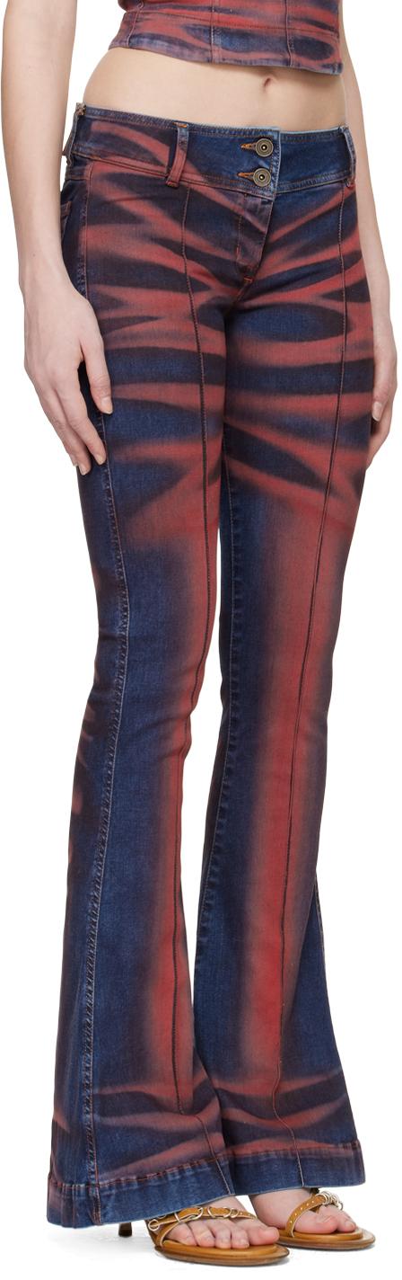 KNWLS レッド＆ネイビー Harleyジーンズ Harley Jeans Crease Red – KNWLS