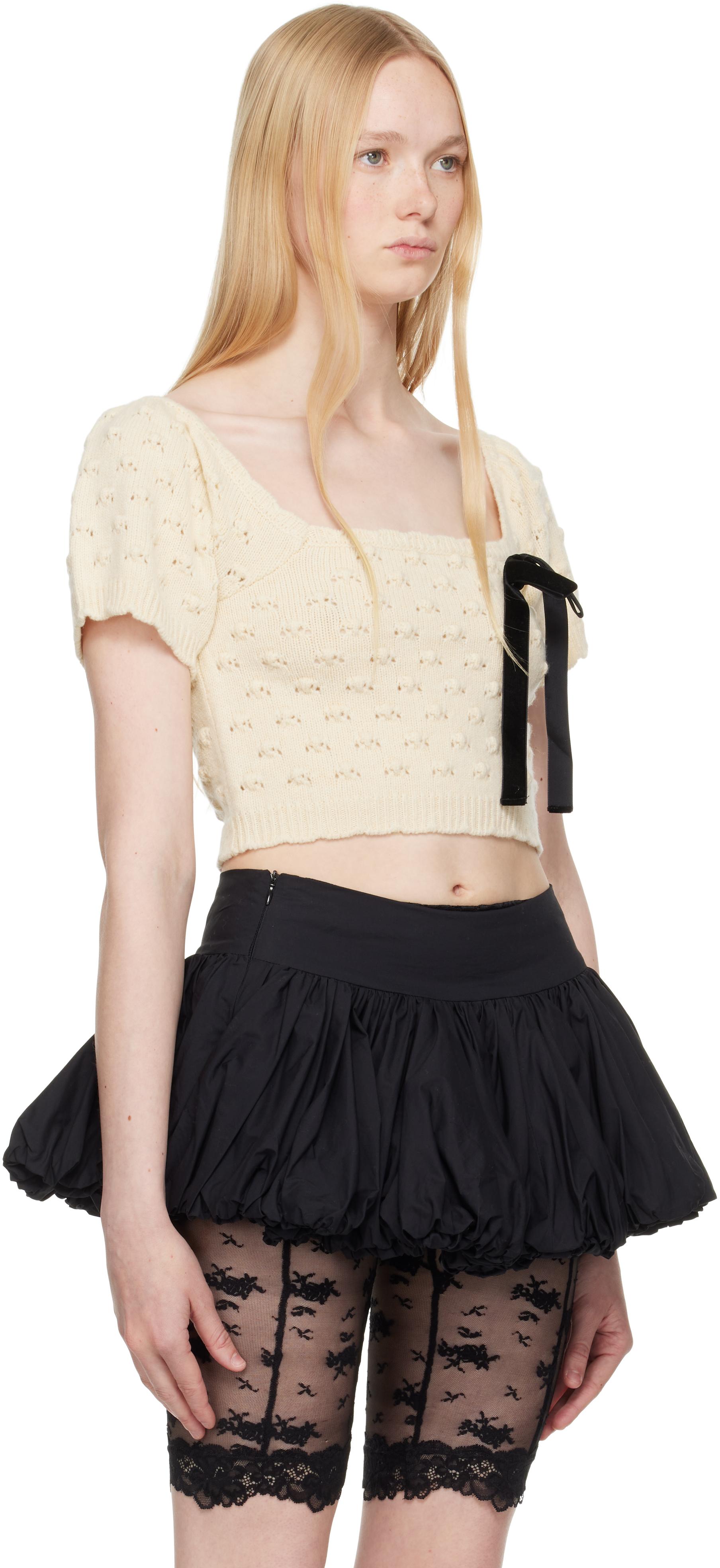 Yuhan Wang Lace Bow Sweatshirt In Black - 47% Off | Editorialist