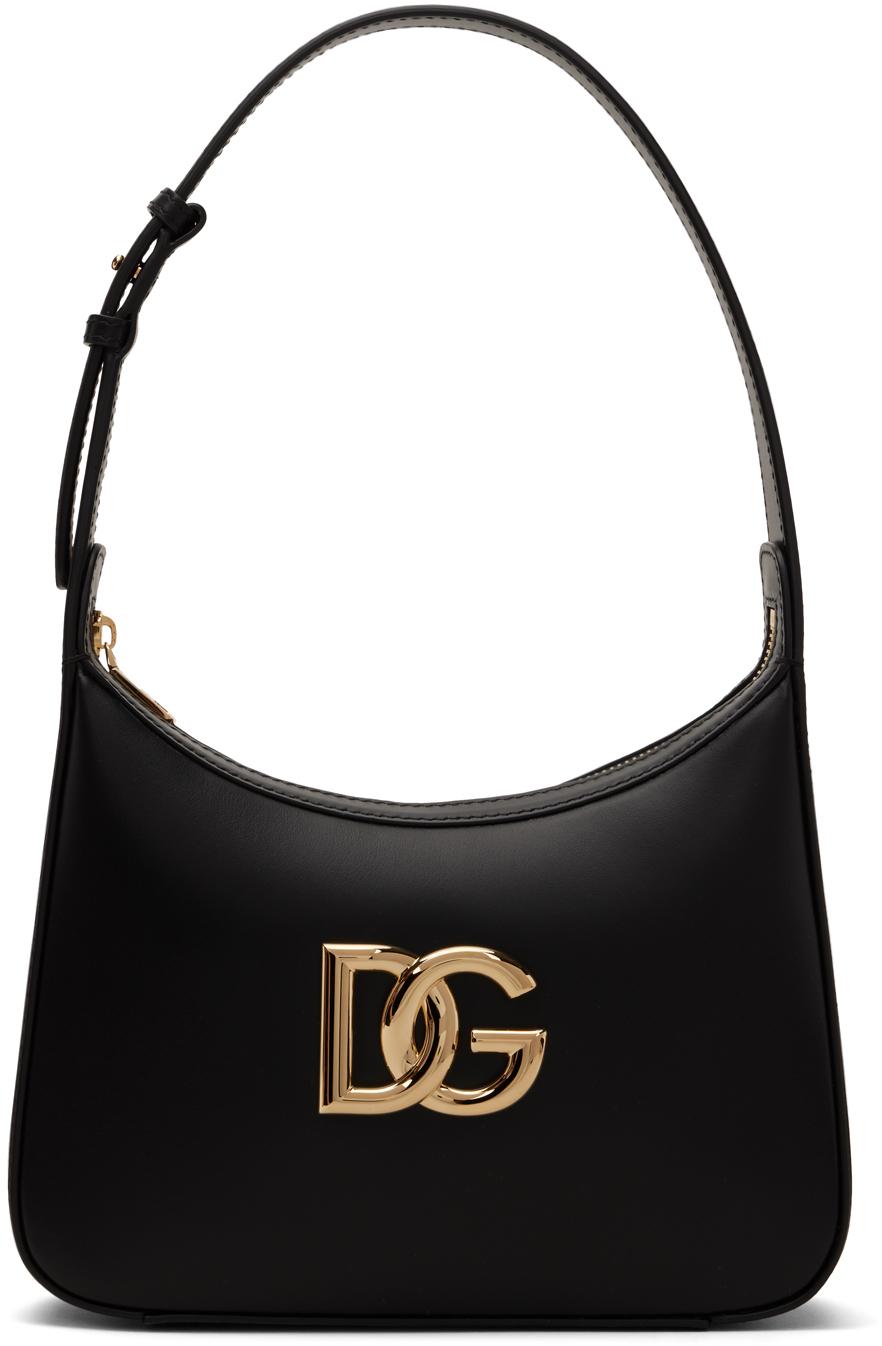 希少 Dolce & Gabbanaレザーショルダーバッグ ブラック DOLCE & GABBANA ブラックショルダーバッグ