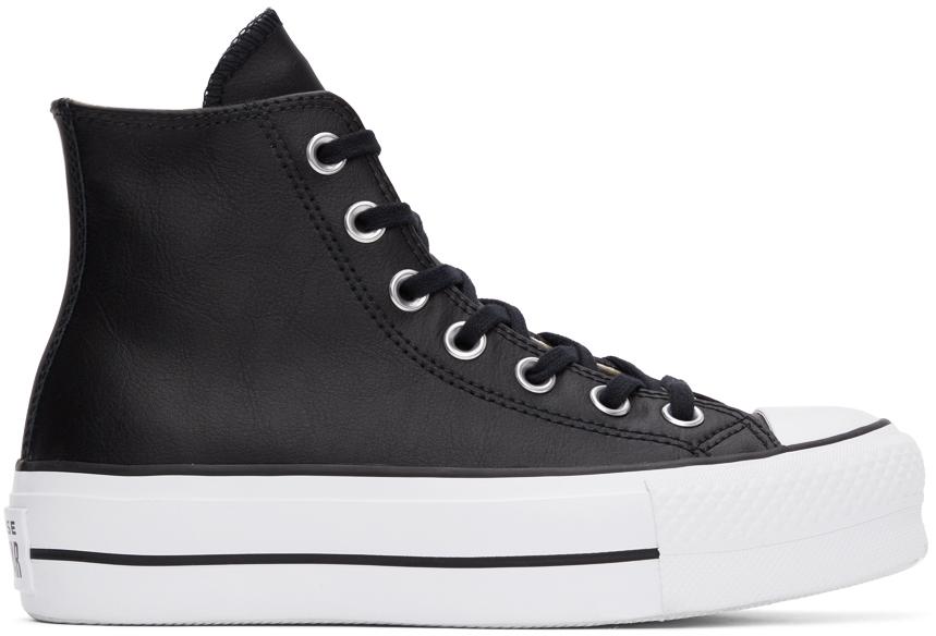 Converse Leather Taylor All Lift Sneakers in Black/Black ( Black) - Lyst