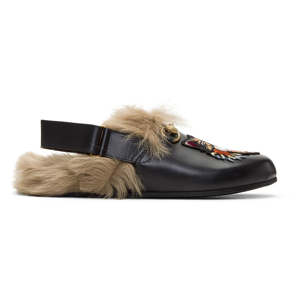 black gucci slippers women
