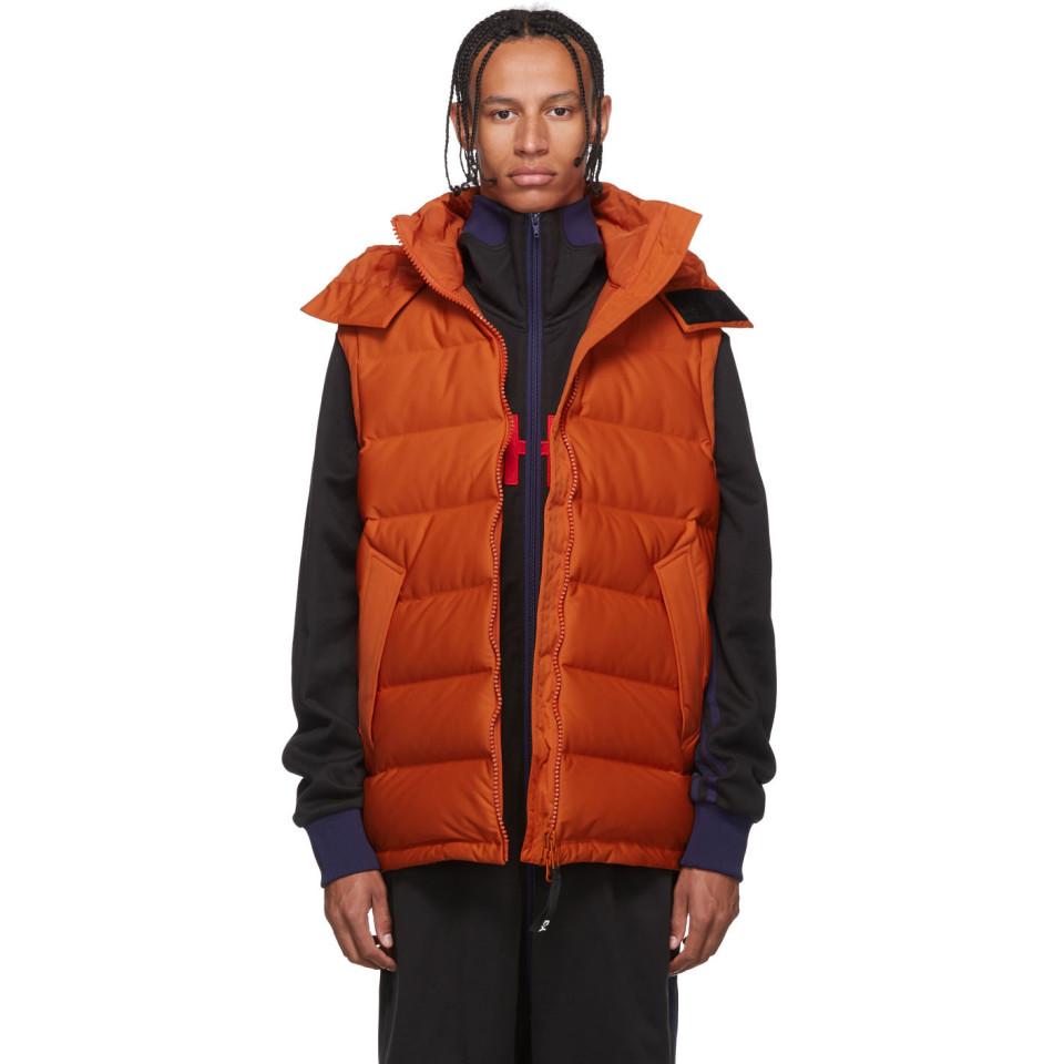 orange down vest