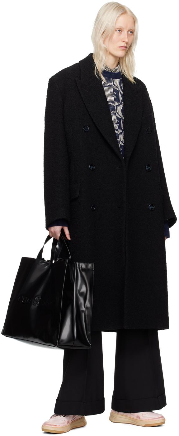 Acne Studios レディース ブラック ダブルブレスト コート コート Acne Studios レディース ブラック ダブルブレスト コート コート