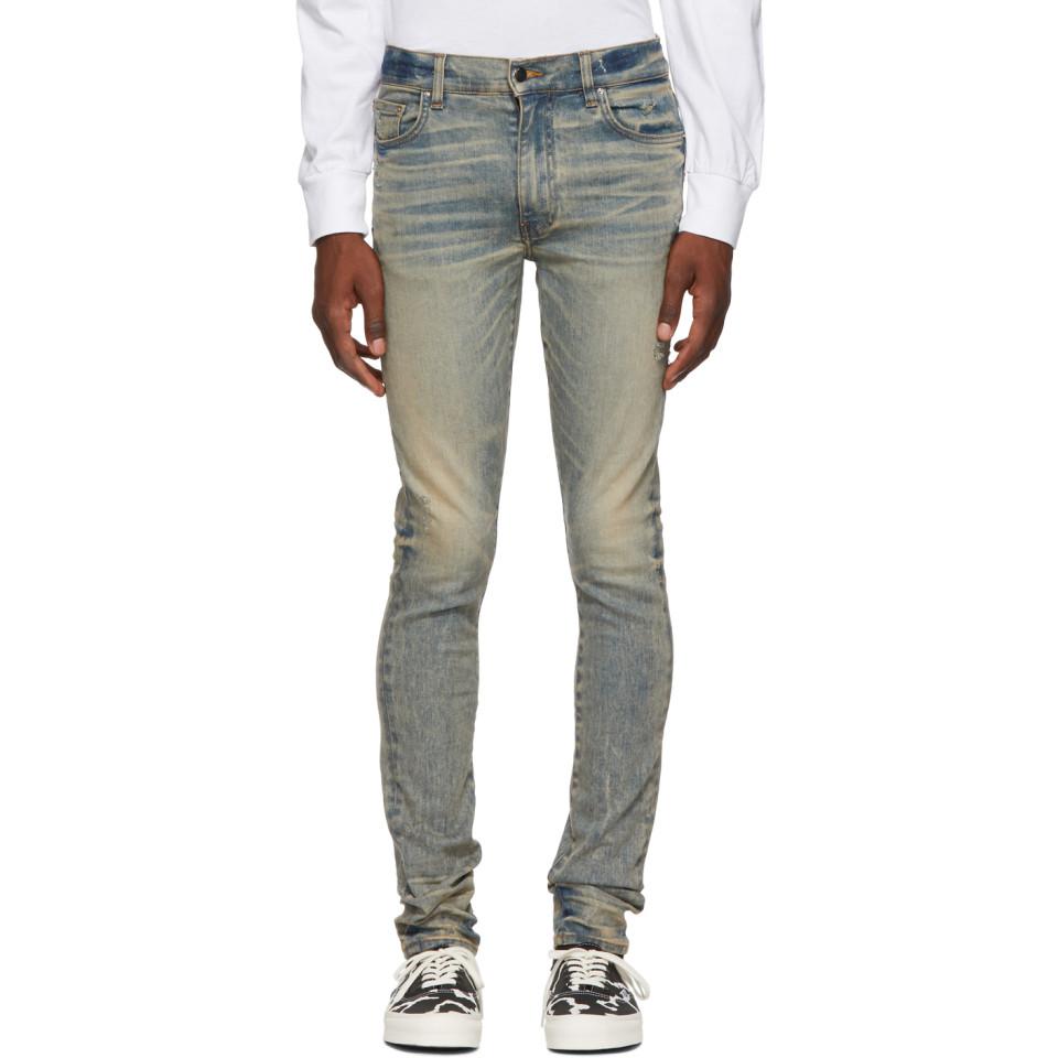 Amiri Indigo Stack Jeans in Blue for Men | Lyst