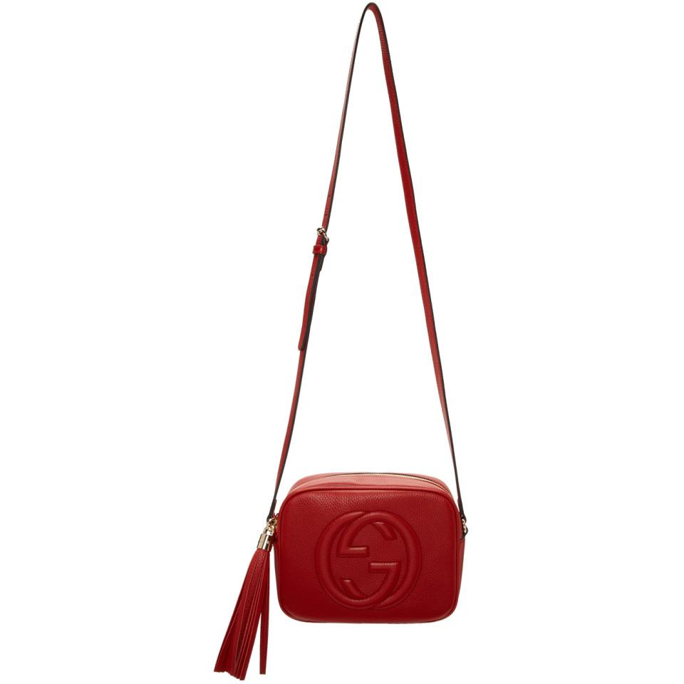 Gucci Leather Red Small Soho Disco Bag - Lyst