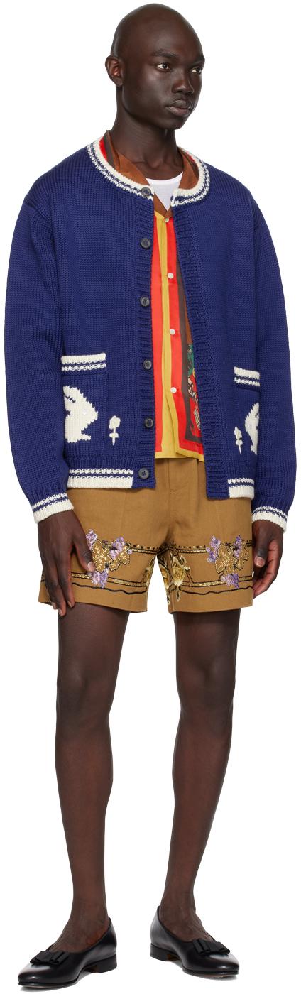 BODE ブルー Meadow カーディガン Bode Meadow Wool Cardigan in Blue for Men | Lyst