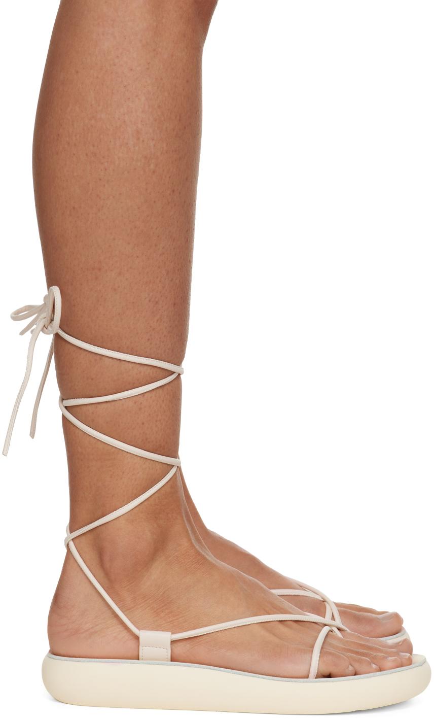 white ancient greek sandals