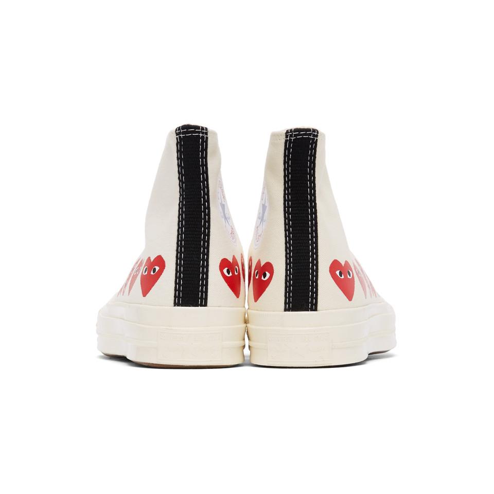 converse hearts white