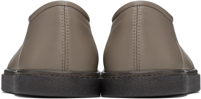 【関税込み】LEMAIRE SSENSE限定 グレー Piped フラットシューズ メンズ Lemaire Ssense限定 グレー Piped フラットシューズ