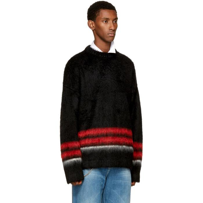 Loewe Synthetic Black Striped Mohair Sweater for Men | Lyst