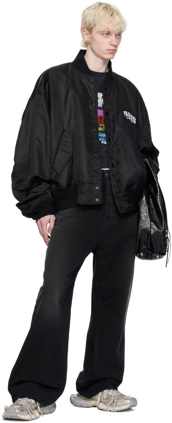 Balenciaga メンズ ブラック Paris ボンバージャケット ジャケット
