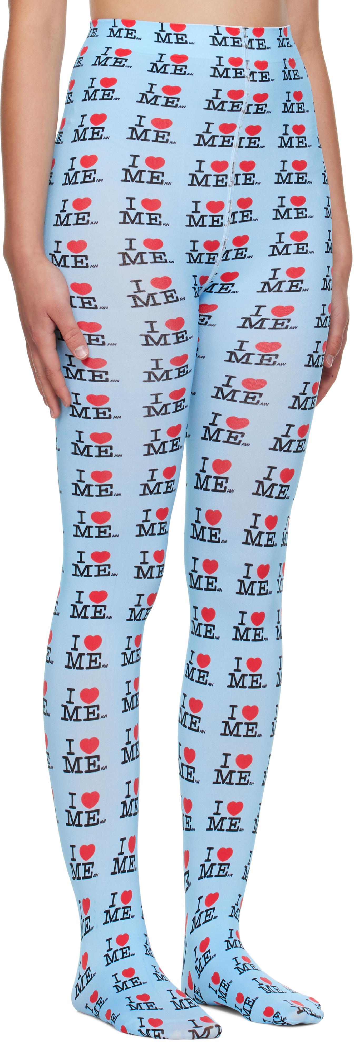 Ashley Williams 'I Heart Me' Tights in Blue | Lyst UK