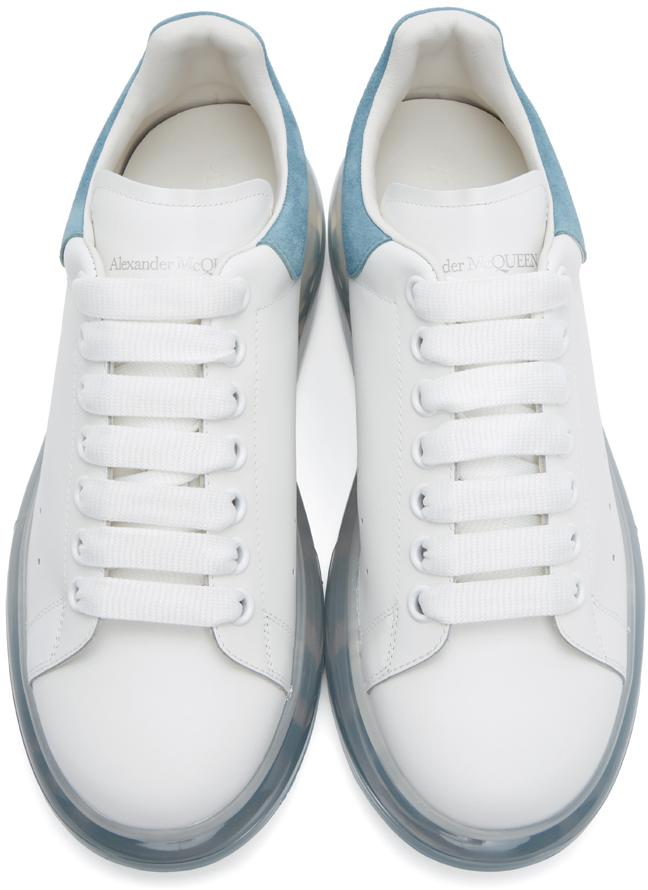 McQueen White Blue Clear Sole Oversized Sneakers for Men Lyst