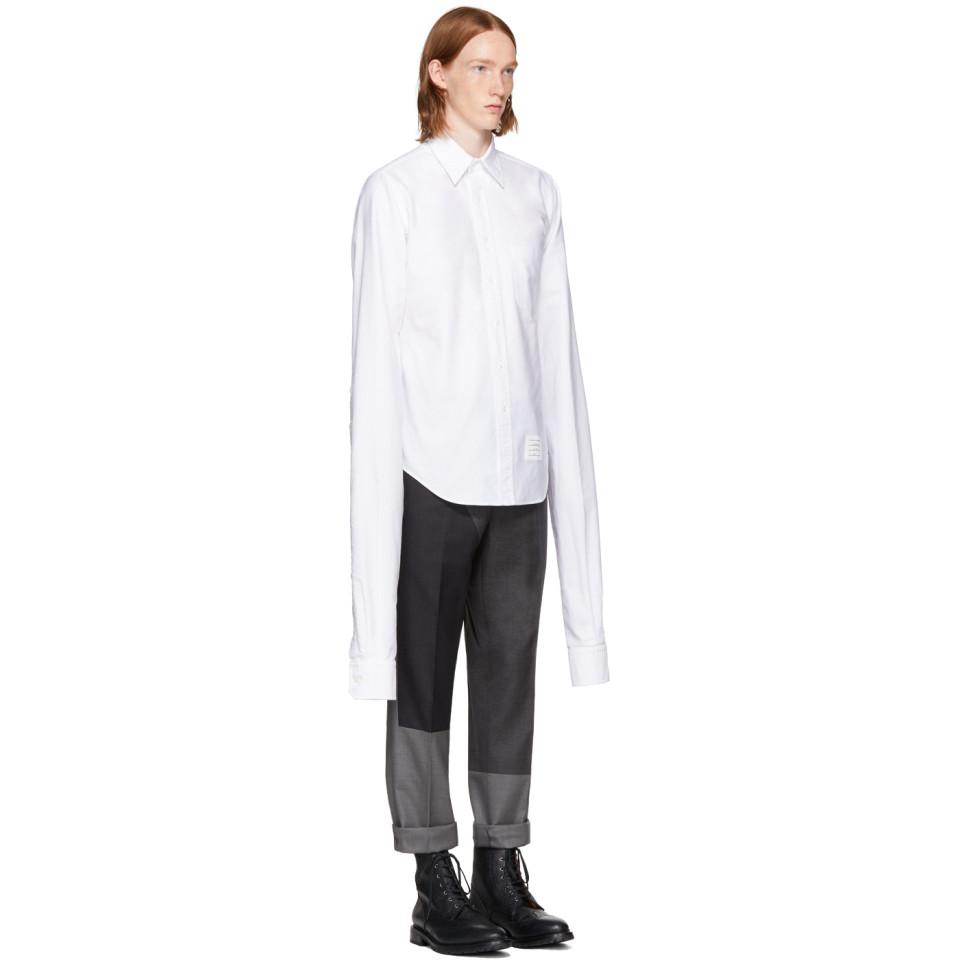 Thom Browne Cotton White Extra Long Sleeves Shirt for Men | Lyst