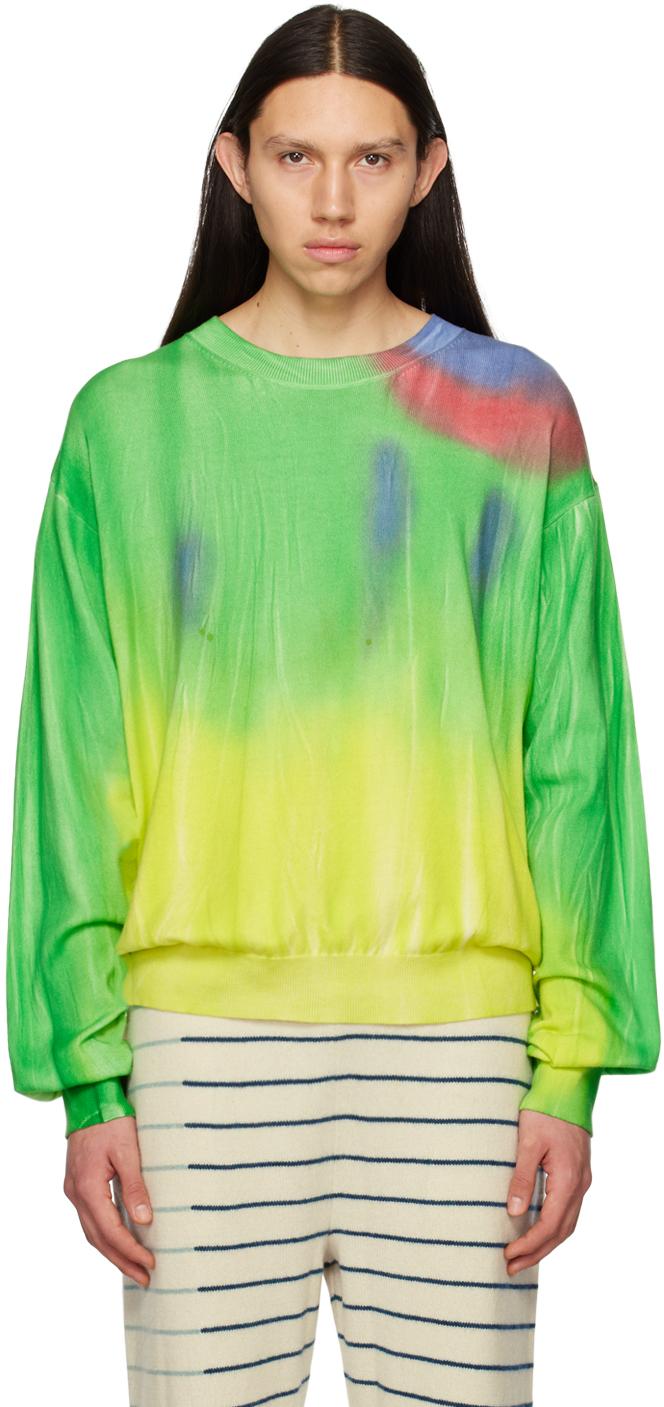 The Elder Statesman Tie dye Sweater in Green for Men Lyst UK