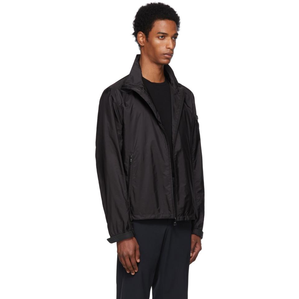 Prada Synthetic Black Nylon Harrington Jacket for Men | Lyst