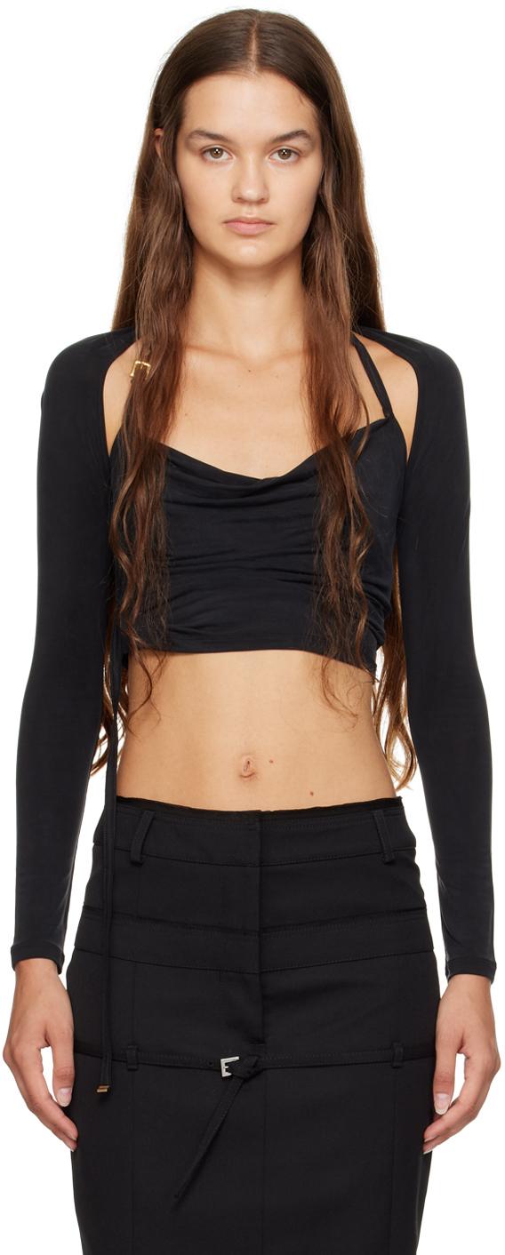 JACQUEMUS Espelho cropped asymmetric stretch-jersey bandeau