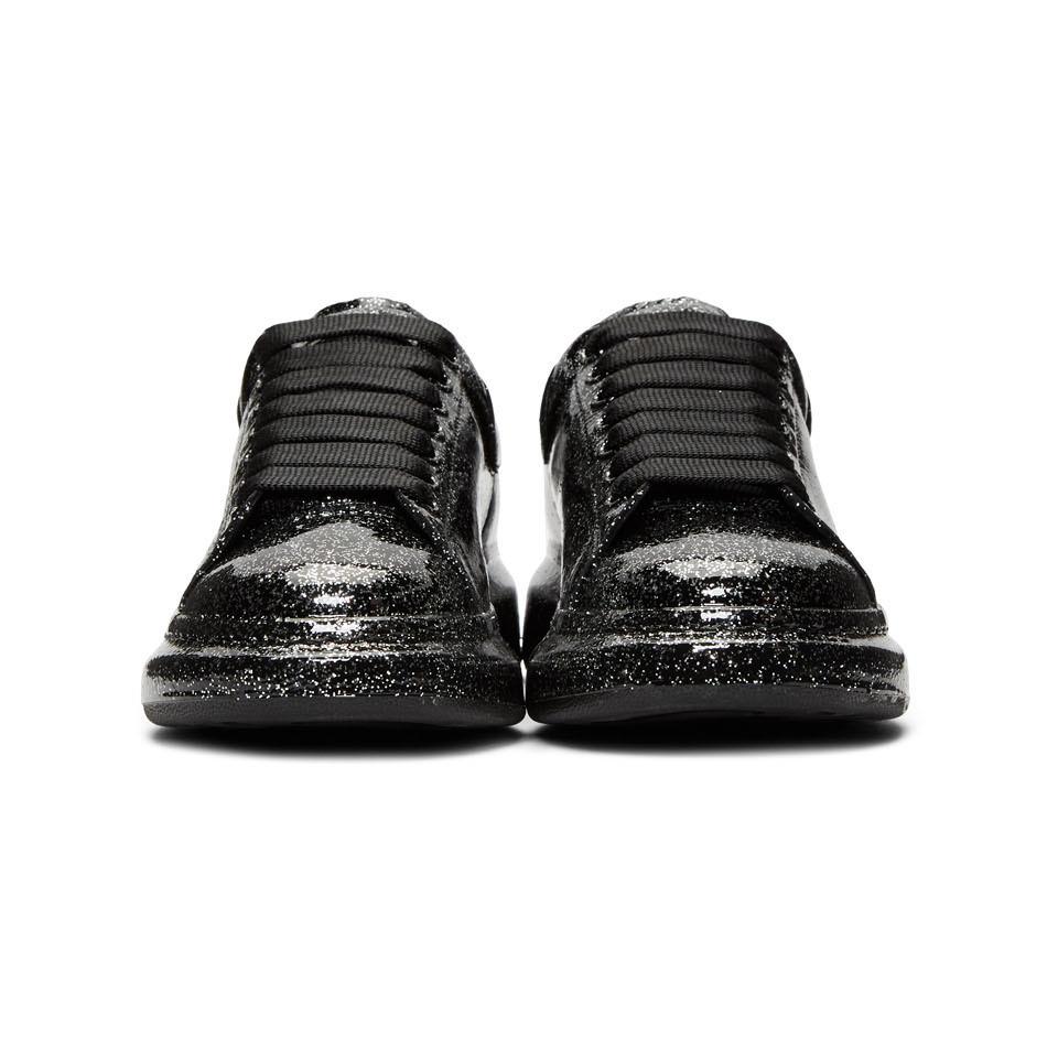 Alexander McQueen Black And Silver Glitter Oversized Sneakers for Men