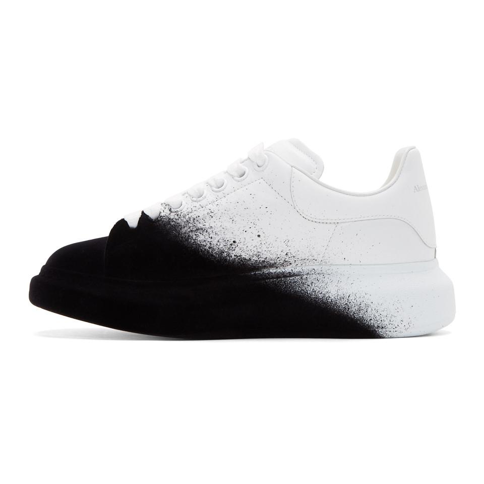 McQueen White And Velvet Spray Oversized Sneakers for | Lyst