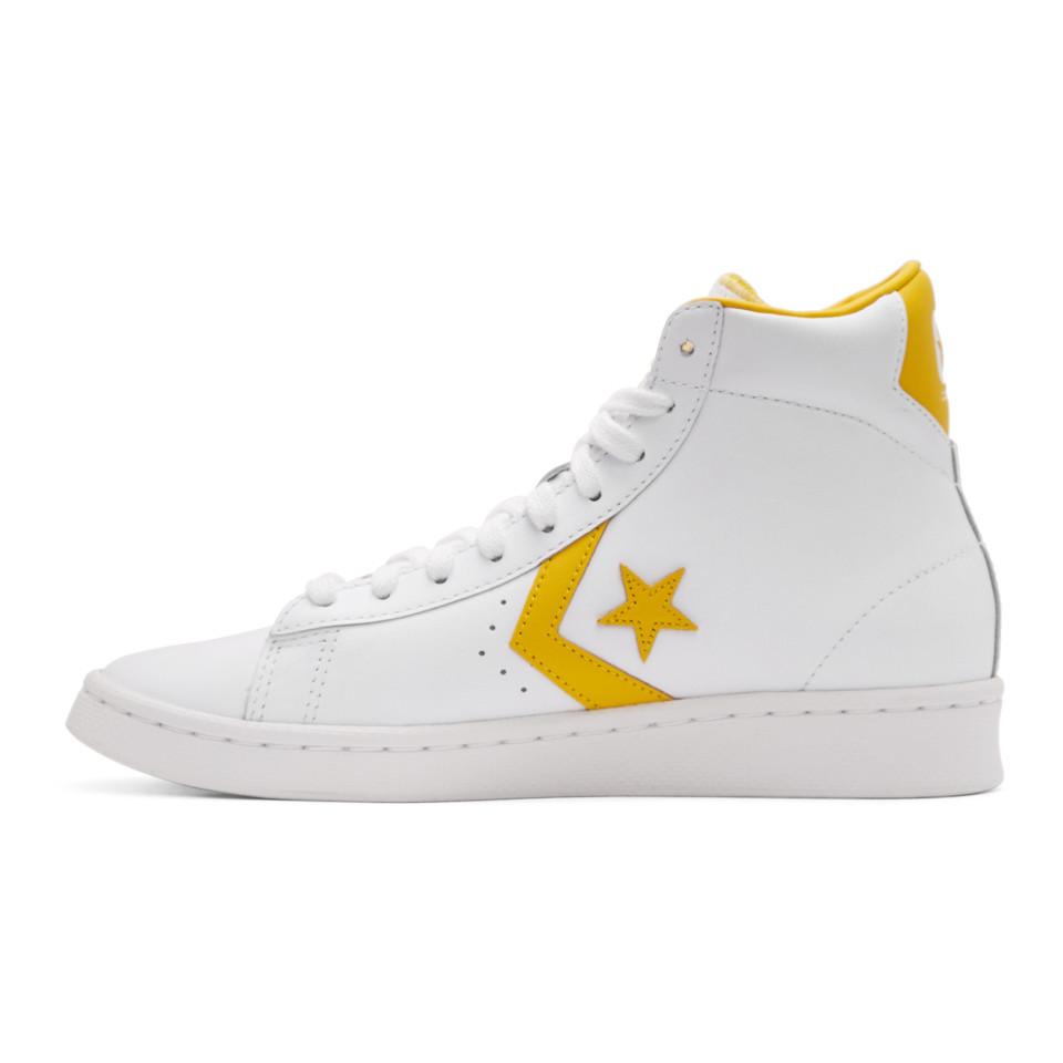 converse yellow leather