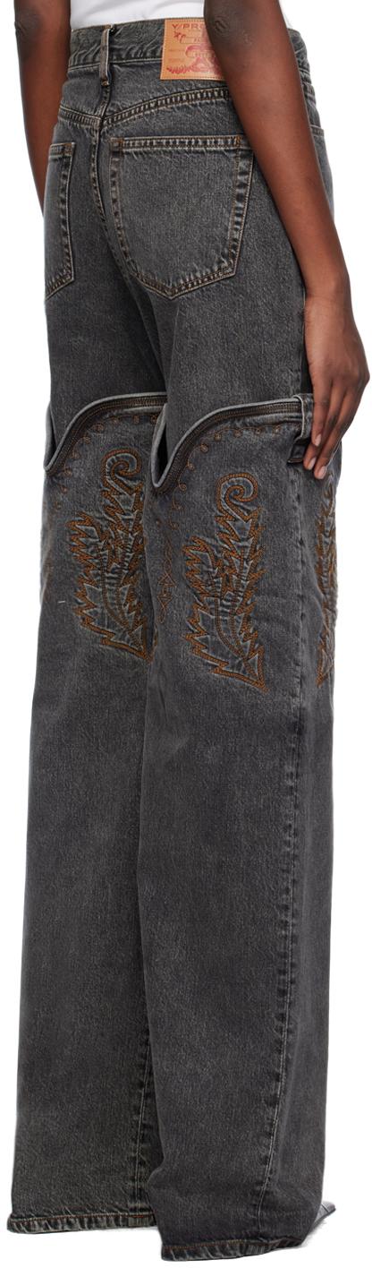 Y. Project Maxi Cowboy Cuff Jeans in Black | Lyst