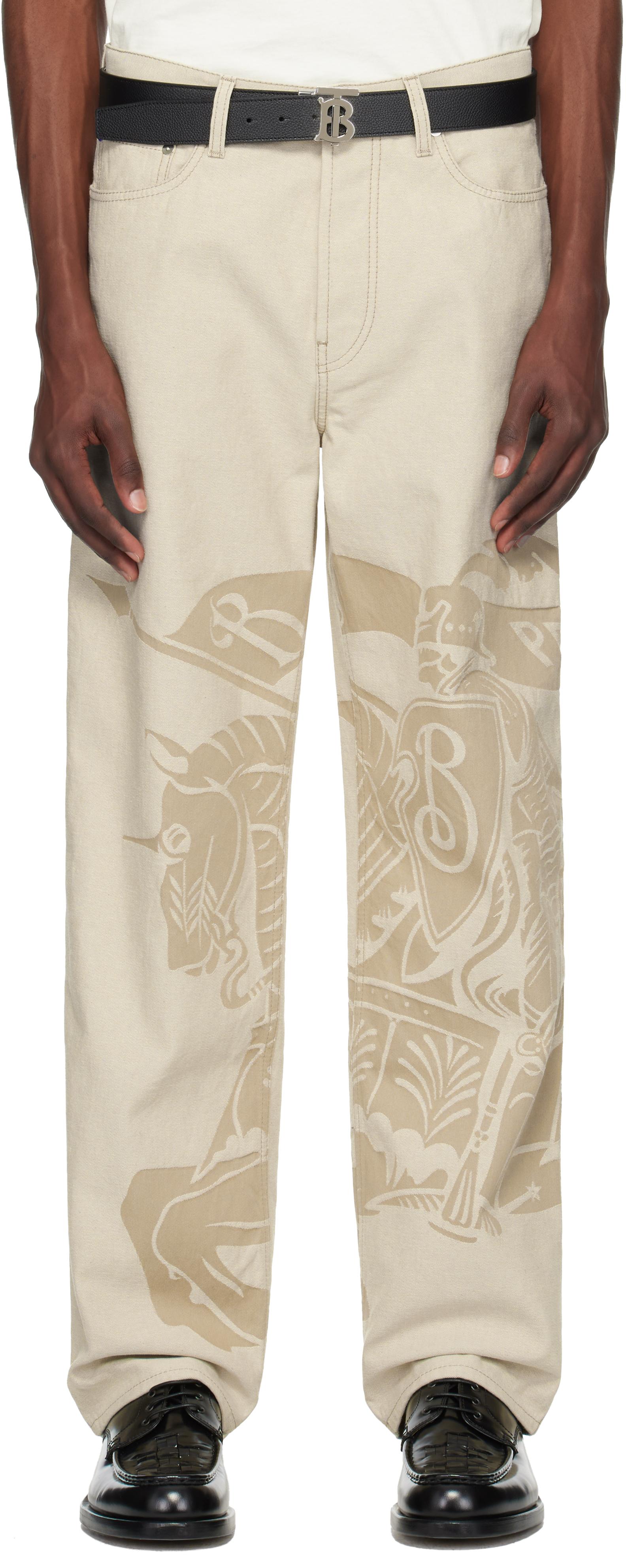 Burberry Regular Fit Ekd Jeans in Natural for Men | Lyst Canada