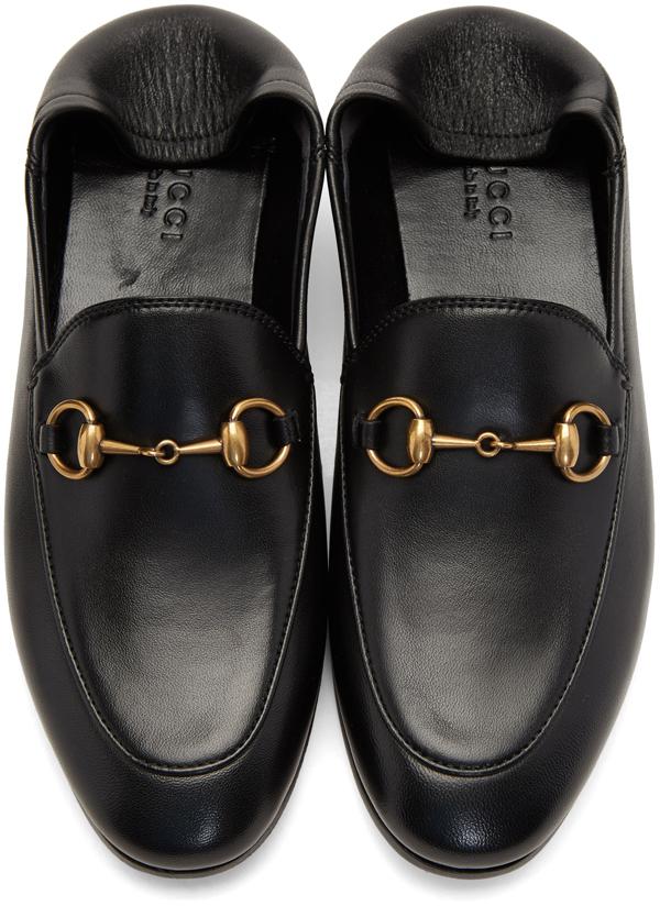 gucci black brixton crushback loafers