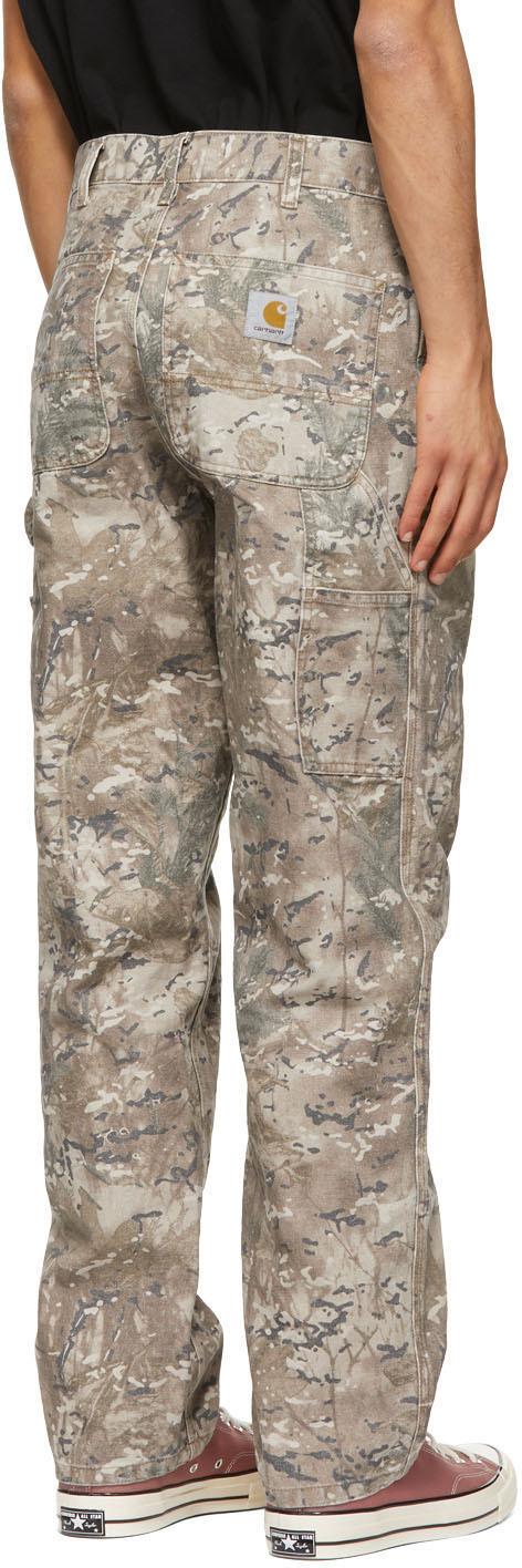 Carhartt WIP Cotton Beige & Khaki Camo Single Knee Trousers in Natural for  Men | Lyst