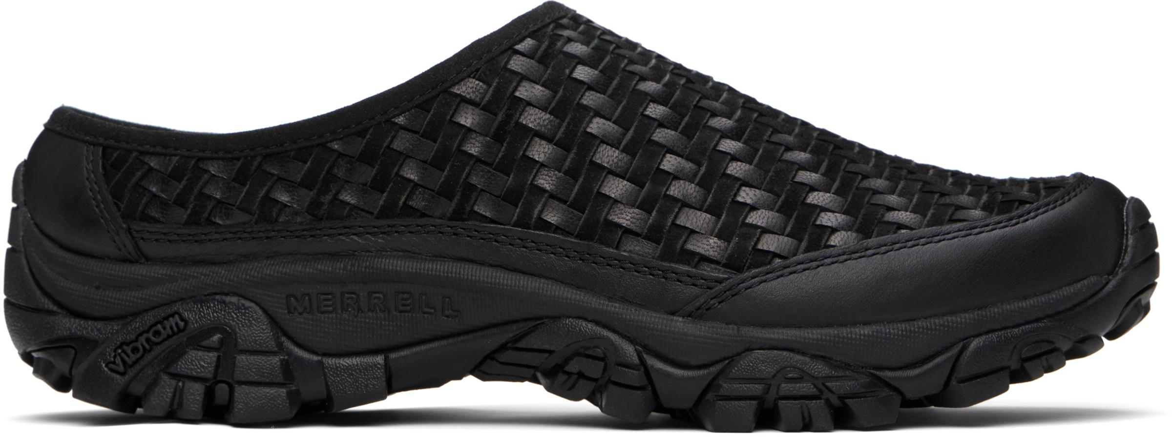 Merrell Moab 2 Slide Leather Woven Loafers in Black for Men | Lyst