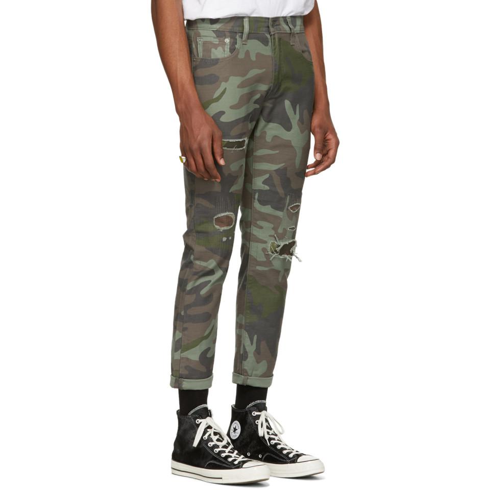 Levi's Denim Green And Brown Camo Hi-ball Roll Jeans for Men | Lyst