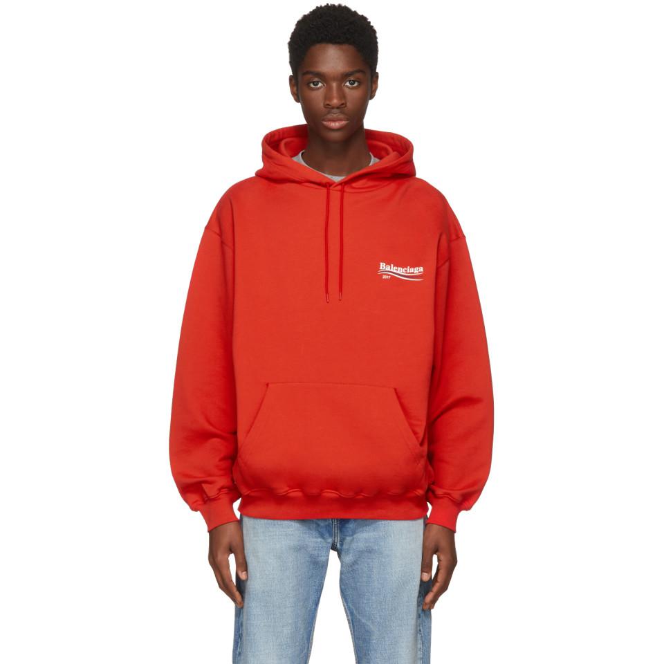 Balenciaga Red Campaign Hoodie for Men - Lyst