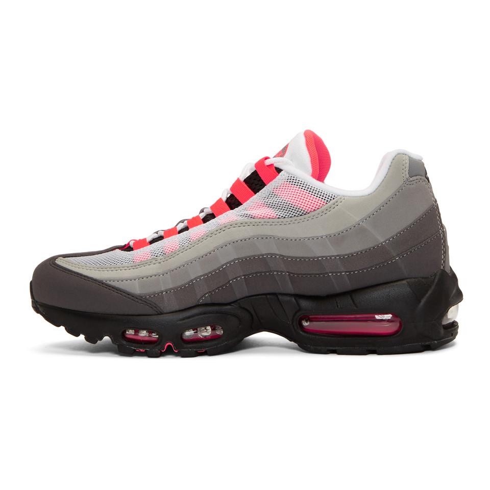 Nike Grey And Pink Air Max 95 Og Sneakers in White | Lyst