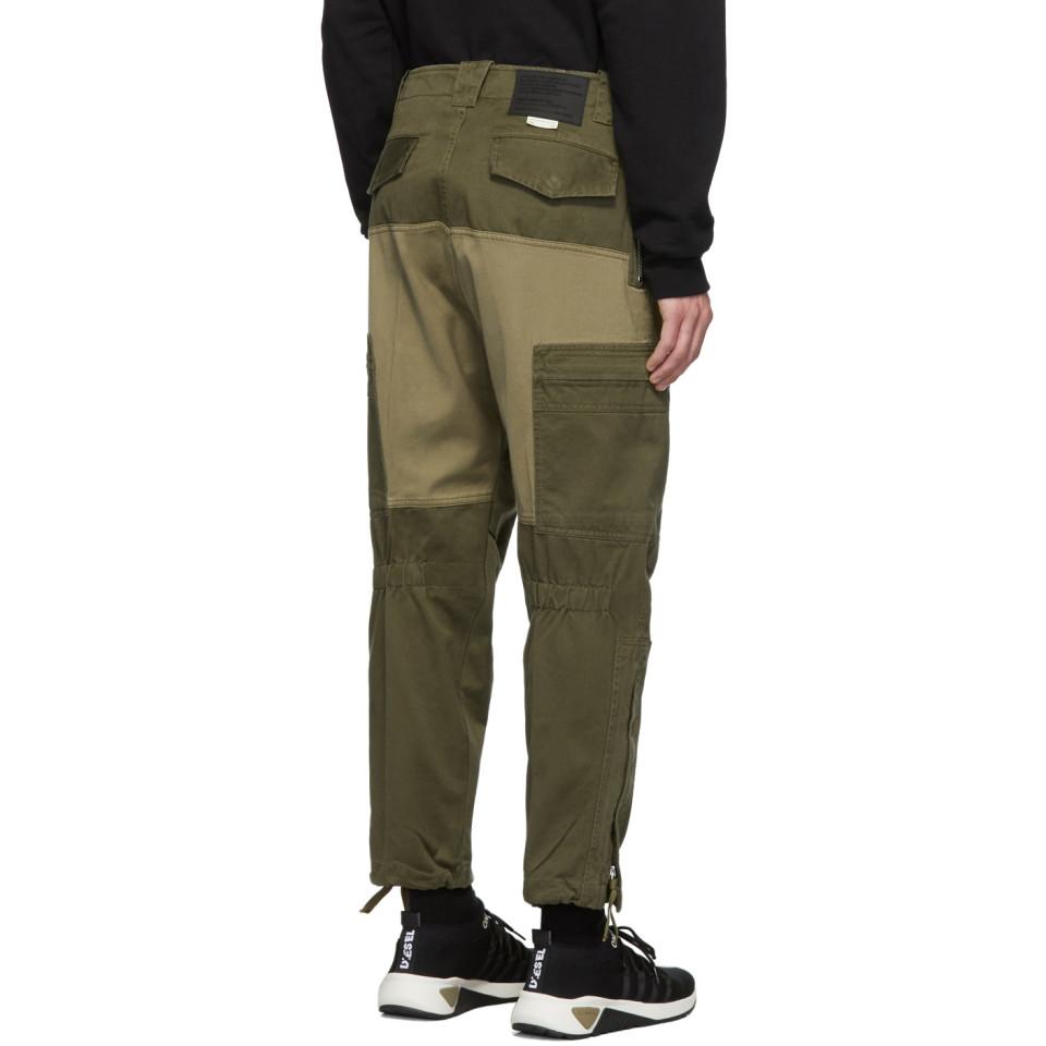 DIESEL Cotton Green P-lukk Cargo Pants 