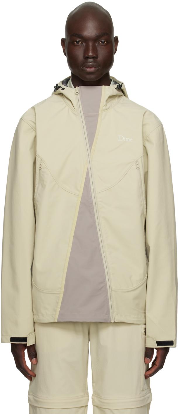 『Dime 』Quilted Hooded Jacket Khaki Dime: Khaki Quilted Ripstop Puffer Jacket | SSENSE Canada