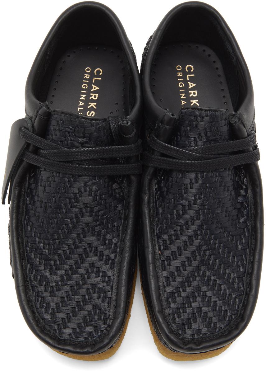 Clarks Woven Wallabee Derbys in Black 
